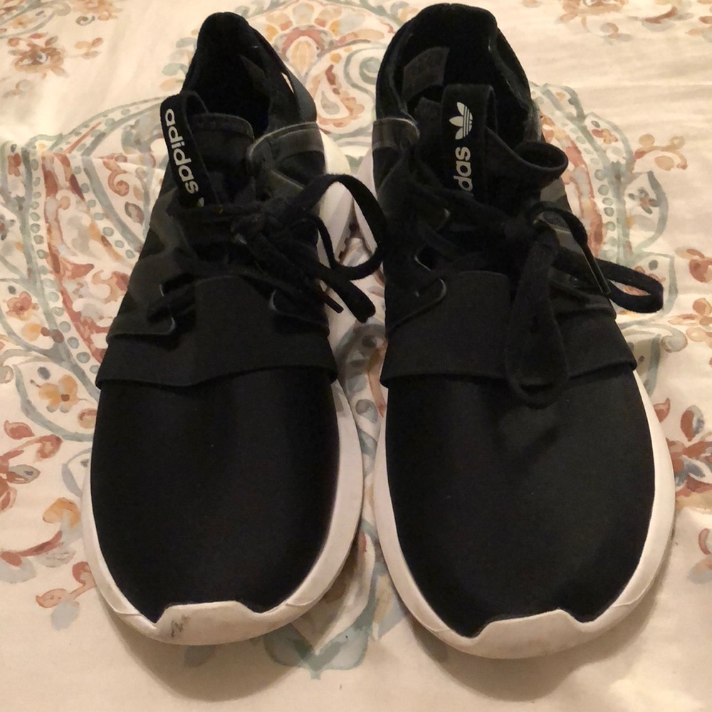 Adidas black tubular sneakers